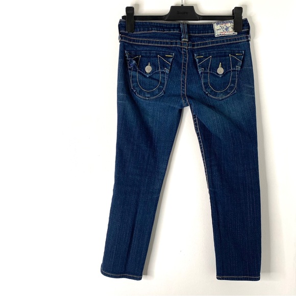 True Religion Julie Dark Wash Cropped Ankle Jeans - Picture 3 of 6